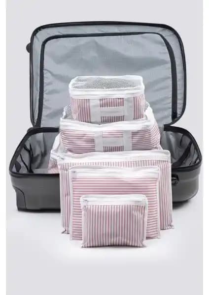 Esti 6'lı Valiz Düzenleyici Seti Pembe ile Seyahatlerde Pratik ve Şık Organizasyon