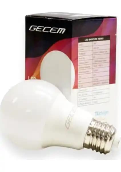 Gecem 9W LED Ampül 6500K Beyaz Modern Aydınlatma Çözümü ve Enerji Tasarrufu