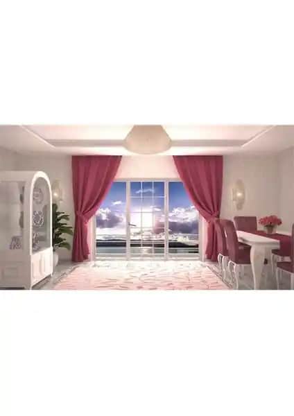 Gravel Tek Parça Fon Perde Gül Kurusu Renk Modern ve Dayanıklı Tasarım