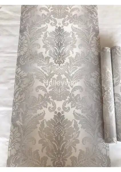 Halleywall 67-2 Gümüş Desenli 3D Duvar Kağıdı Modern Mekânlar İçin Şık Dekorasyon Çözümü