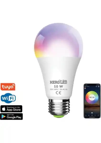 Hero Led 10 Watt Wi-Fi Akıllı Ampul: Enerji Verimli ve Renkli Aydınlatma Çözümü