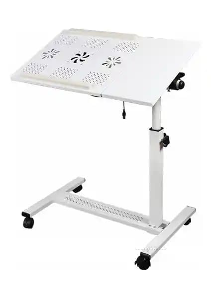 Hodbehod Yerden Yükseklik ve Eğim Ayarlı Laptop Sehpası Beyaz Modern Tasarım