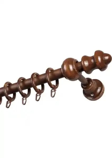 İzen Raysız Ahşap Klasik Rustik Perde Askısı: Estetik ve Dayanıklı Tasarım