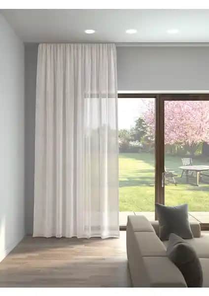 Keten Görünümlü Düz Tül Perde: Modern ve Şık İç Mekan Dekorasyonu İçin Uygun