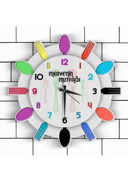 Kişiye Özel Ahşap Mutfak Duvar Saati Dekorasyon ve Hediye Seçenekleri