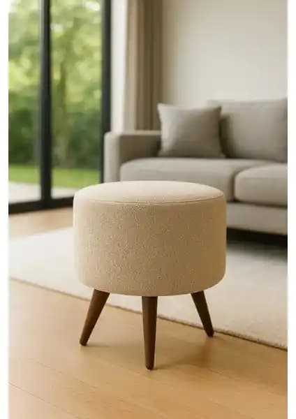 Lunova Home Ayaklı Desenli Dekoratif Süngerli Puf: Şık ve Çok Yönlü Kullanım İmkanı Sunar