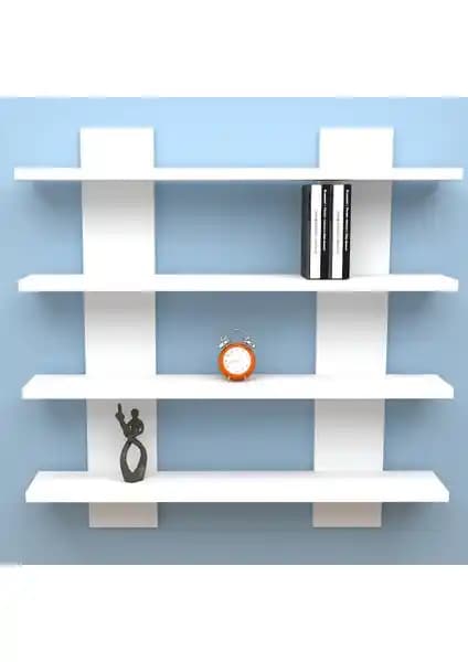 Mbes Mobilya Dekoratif H Model Raf Kitaplık Beyaz Modern Tasarım ve Özellikleri