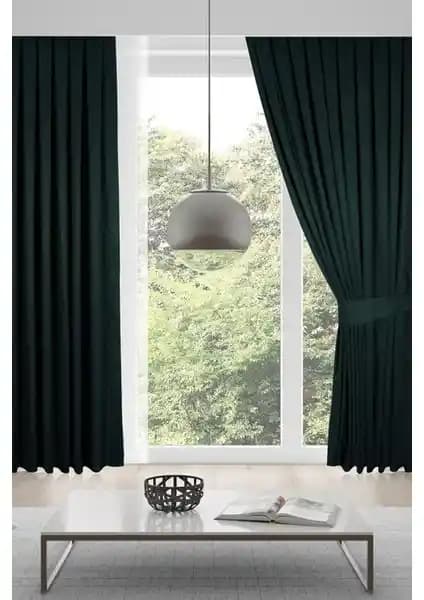 Meva Home Kadife Fon Perde Haki Yeşili - Şık ve Dayanıklı İç Mekân Dekorasyonu