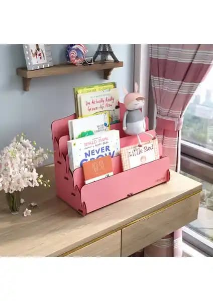 Mini Lucky 4 Raflı Ahşap Çocuk Kitaplığı: Estetik ve Fonksiyonel Çözüm