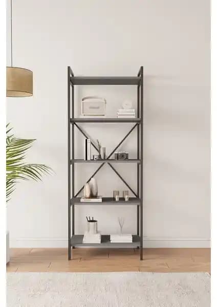 Mobitopya Nilamu 65 cm Antrasit Kitaplık: Dayanıklı ve Şık Modern Tasarım