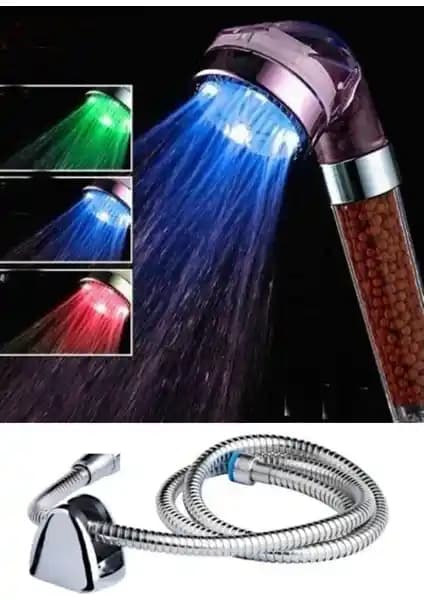 Modern banyolar için renk değiştiren LED ışıklı duş başlığı seti özellikleri ve avantajları