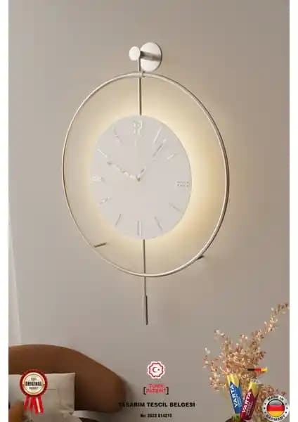 Modern ve Şık Dekoratif Duvar Saati MetaQuartz Aksesuar 50x75 cm Kristal Seri