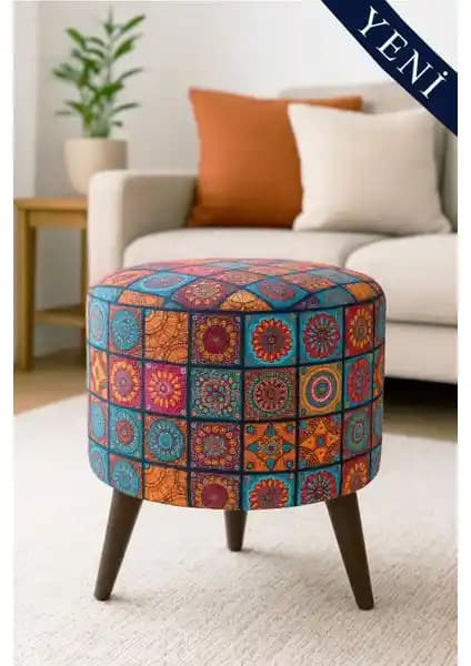 Modern ve Şık Lunova Home Dekoratif Ayaklı Puf, Çok Yönlü Kullanım ve Estetik Tasarım