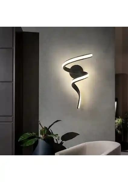 Ömür Avize Pırıltı Siyah Kasalı LEDli Duvar Aplik Modern ve Şık Tasarım