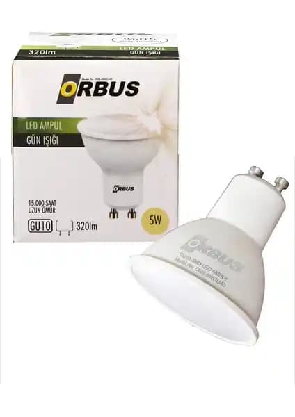 Orbus Gu10 Çanak 5Watt LED Spot Ampul - Enerji Tasarruflu ve Doğal Gün Işığı Renkli