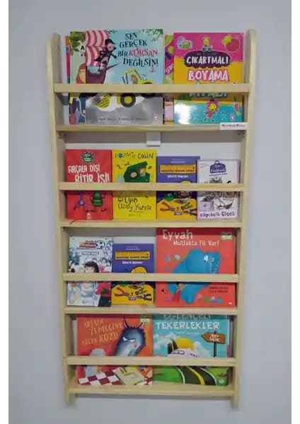 Oyuncak Odası Montessori Eğitici Kitaplık Ağaç – Doğal ve Dayanıklı Çocuk Mobilyası