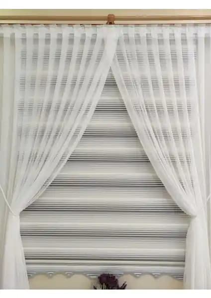 Perhal Desensiz Petek Zemin Grek Halatlı Kruvaze Tül Perde: Modern ve Şık Tasarım Çözümü