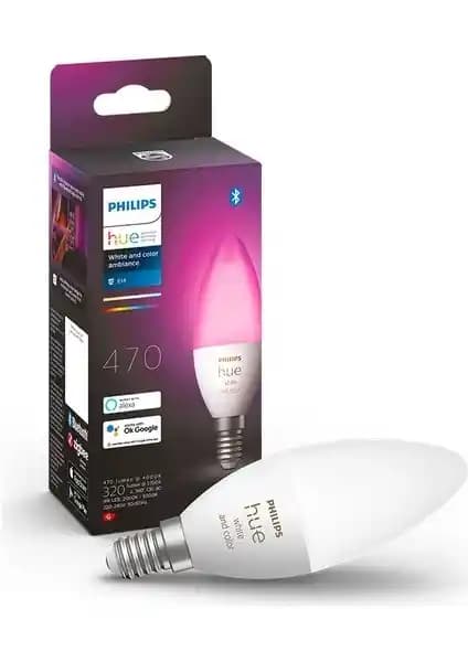 Philips HueWCA 5.3W E14 Renkli Akıllı Ampul B39 ile Modern ve Enerji Verimli Aydınlatma Çözümleri