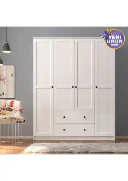 Rabi Mobilya Side 4 Kapak 2 Çekmece Gardırop ile Modern ve Şık Depolama Çözümü