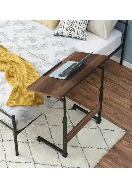 Servetavcı Esil Yükseklik Ayarlı Eğimli Katlanabilir Laptop Sehpası Mermer ve Ceviz Tasarımı
