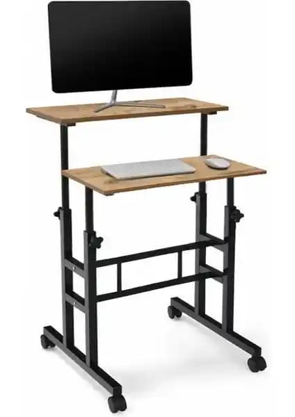 Servetavcı Yükseklik Ayarlı Çam Malzemeden Modern Çalışma ve Bilgisayar Masası
