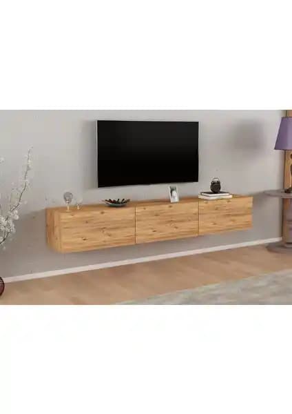 Smart Mobilya Arman 3 Kapaklı 180 cm Duvara Monte TV Ünitesi Atlantik Çam