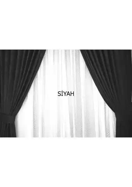 Taç Blackout Fon Perde Siyah Düz Dikiş ve Ekstrafor Özellikleriyle Modern Yaşam Alanları İçin