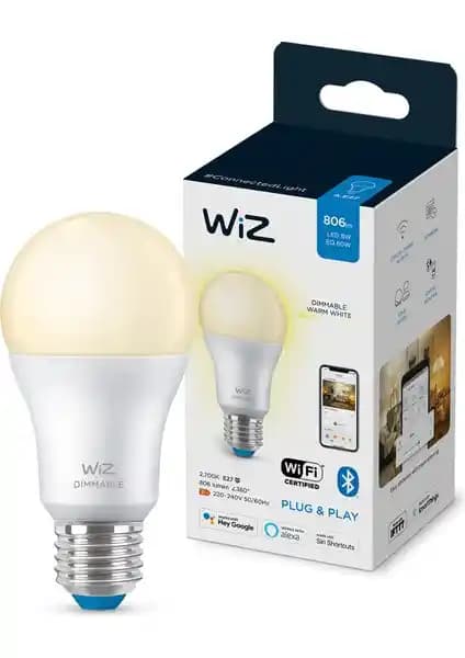 Wiz 60W Sarı Ambiyans E27 Akıllı Ampul Modern Evler İçin Uygun Teknolojik Aydınlatma Çözümü