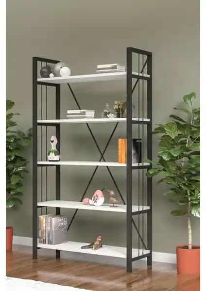 Wood House Eftelya Beyaz Kitaplık: Modern ve Dayanıklı Depolama Çözümü