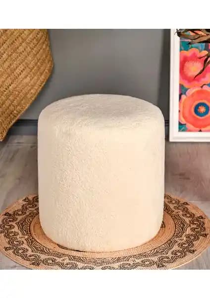 Woodymaison Puf Norway Iskandivian Çok Amaçlı Oturma ve Dekorasyon Parçası