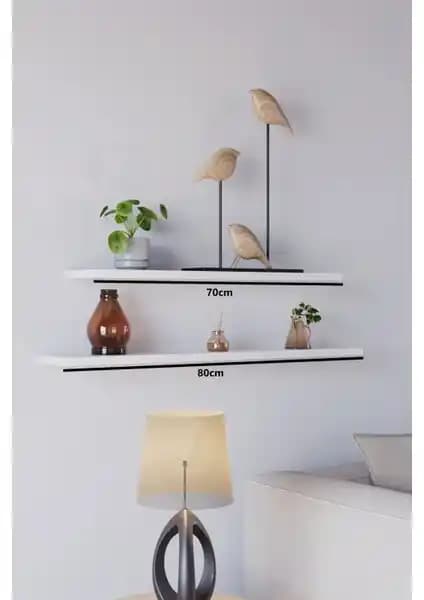 Yankı-Byeg Beyaz MDF Duvar Rafları 70 cm ve 80 cm Modern ve Estetik Tasarım