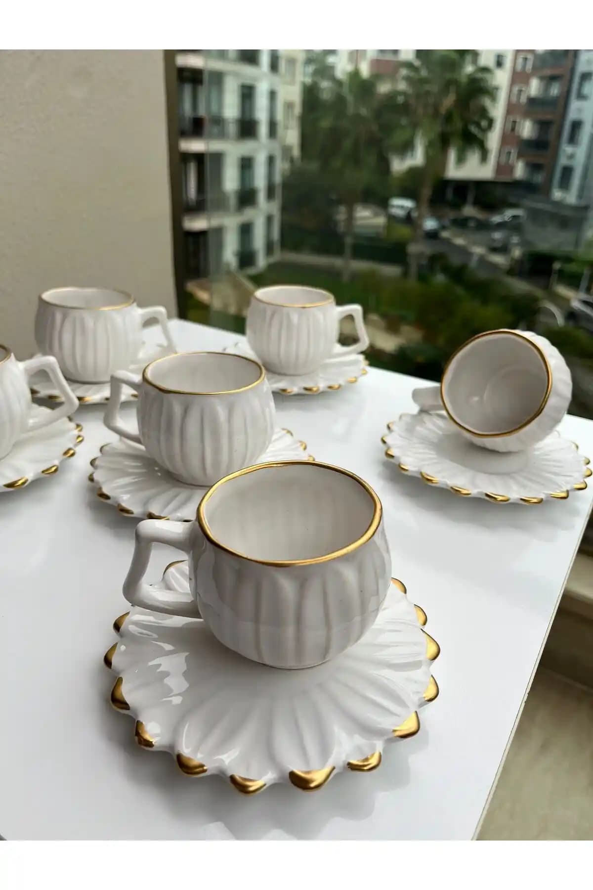 Ariana Style 12 Parça 6 Kişilik Modern Porselen Kahve Fincan Takımı