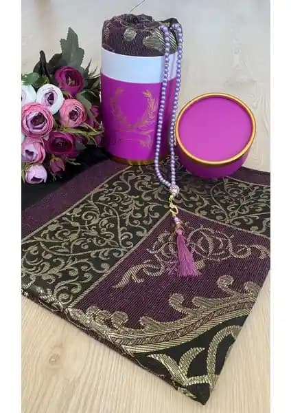 Ayhan Ayhanhome Mor Seccade Seti Çeyizlik ve Hediye Amaçlı Şık Tasarım 70x120 cm