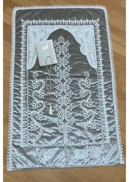 Ayhanhome Gri Kadife Seccade ve Çeyizlik Setleri Modern ve Şık Tasarım