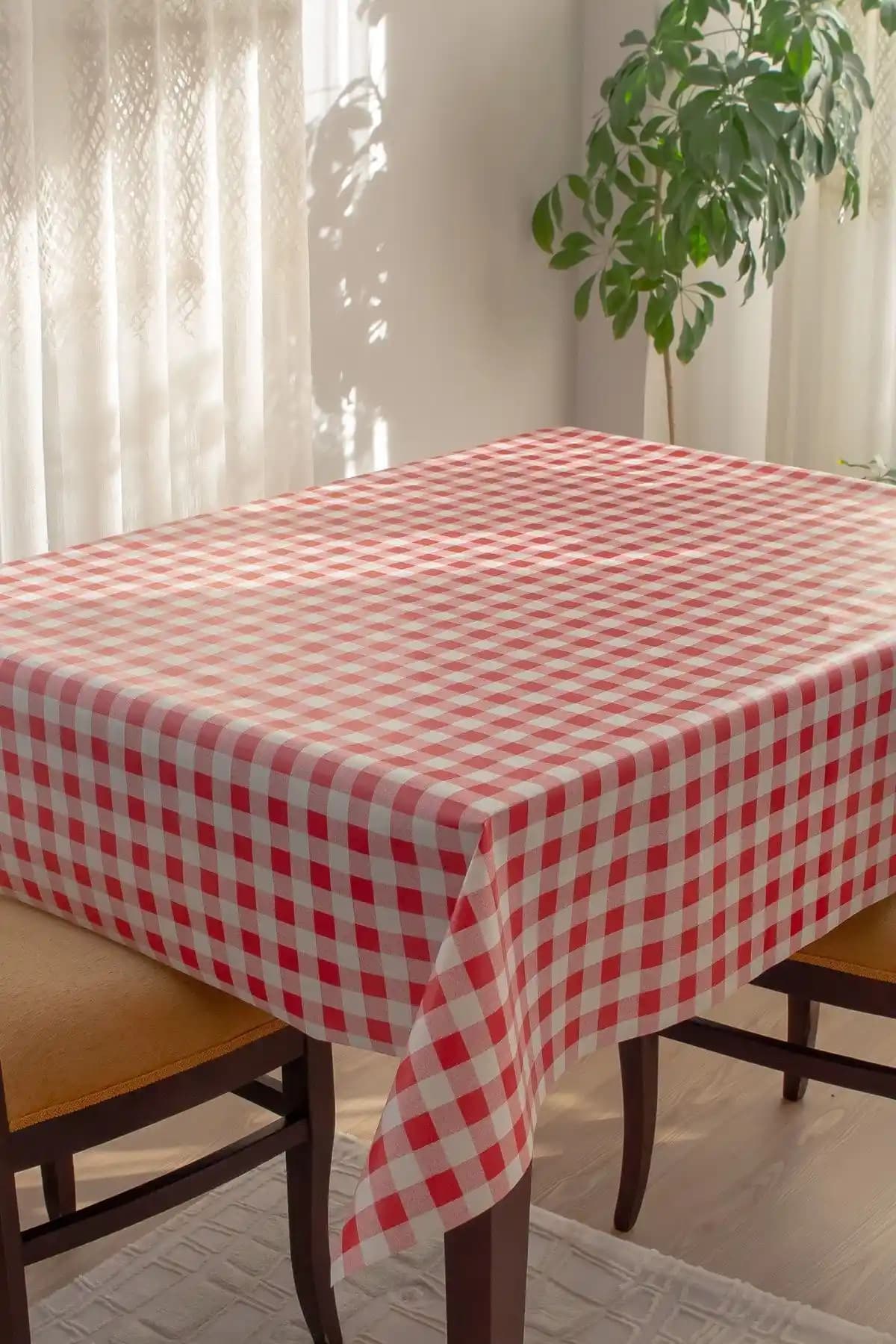 Barış Home Collection Silinebilir PVC Kare Ekose Desenli Masa Örtüsü 107-1