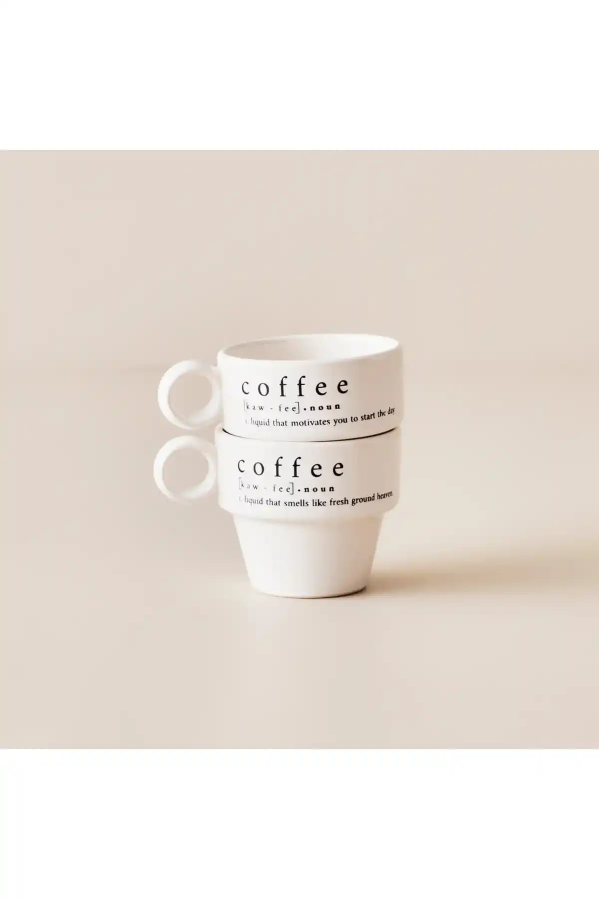 Bella Maison Coffeeaholic Seramik Espresso Seti Modern Tasarım ve Fonksiyonellik Sunar