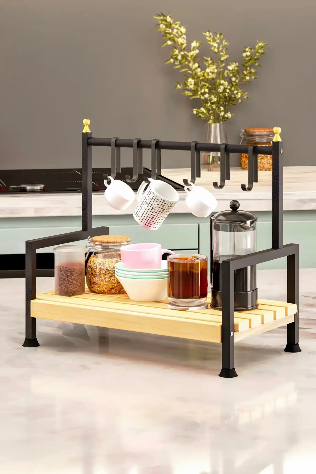 Bino Masaüstü Mutfak Rafı Düzenleyici: Modern ve Çok Amaçlı Şık Depolama Çözümü