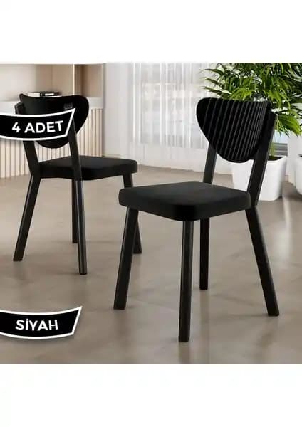 Canisa Arfe Serisi Modern ve Dayanıklı Mutfak Sandalyesi 4 Adet Set