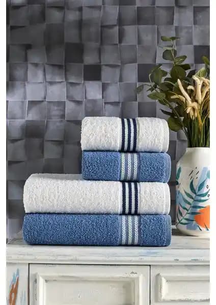 Casnack Veronica 4'lü Banyo Havlu Seti Şıklık ve Konforu Bir Arada Sunar