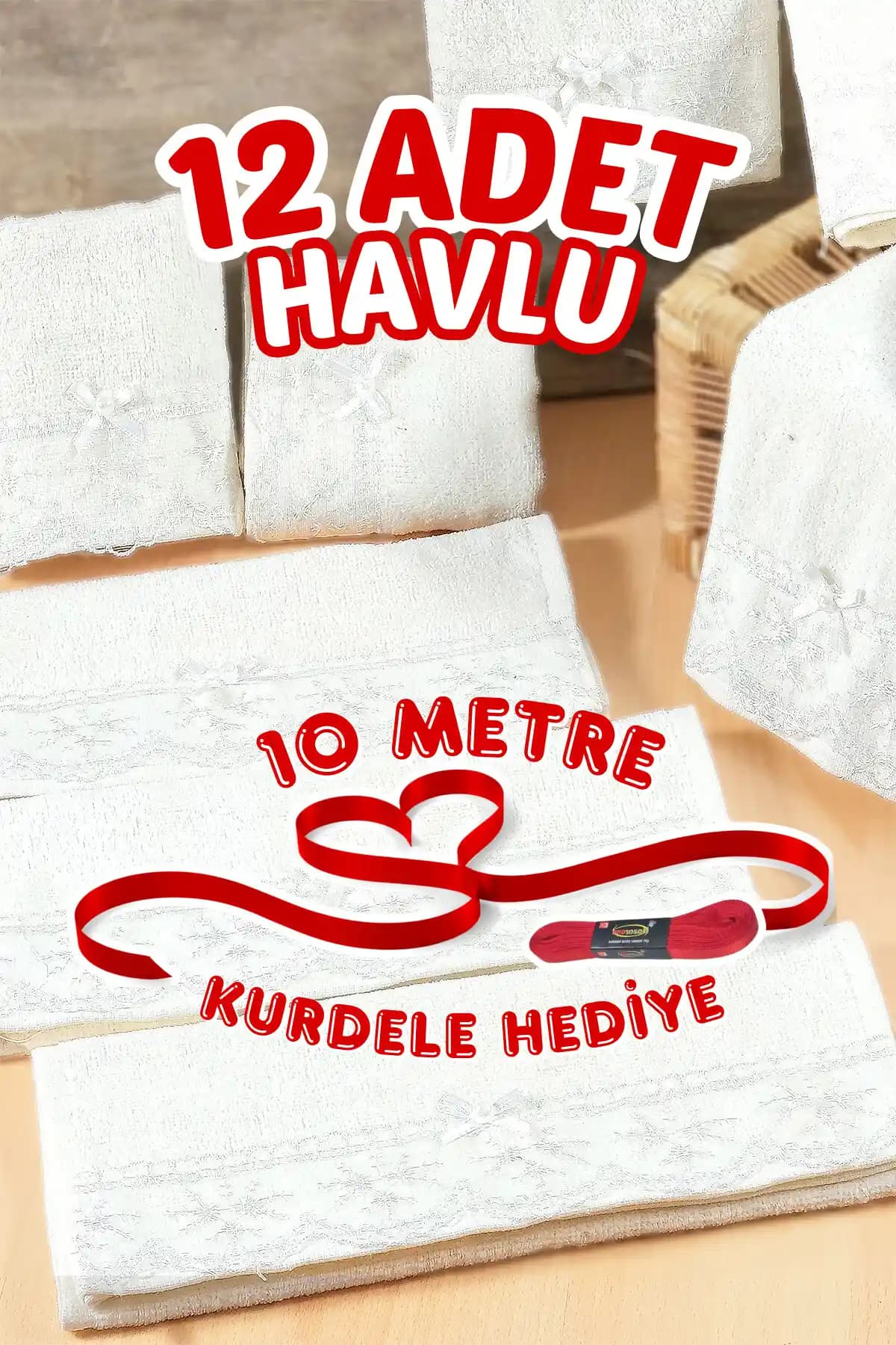 Comfort Home 12'li Söz Nişan Düğün Sünnet Konvoy Araba Havlusu Seti