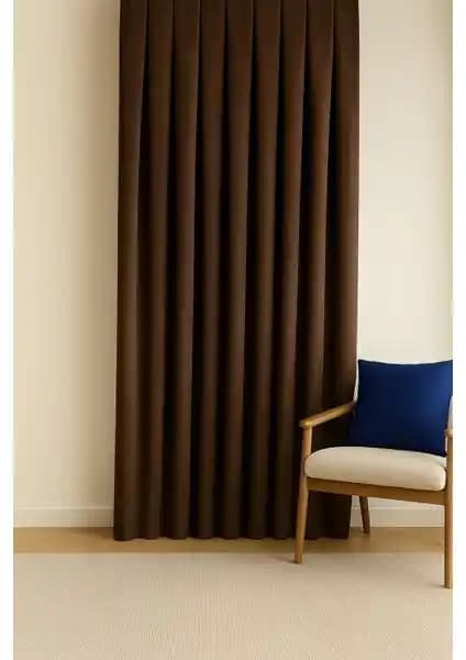 Cortibo Barcelona Kadife Dokulu Fon Perde Sütlü Kahve Modern ve Şık Dekorasyon İçin Uygun