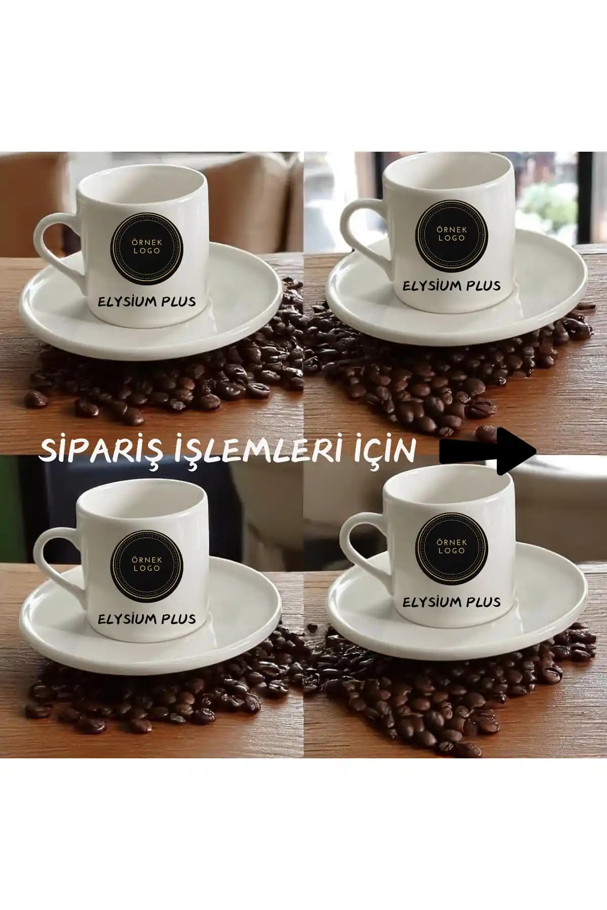 D&Y GAUDERY Logolu Kahve Fincanı Seti Kurumsal ve Kişisel Kullanım İçin Modern Tasarım