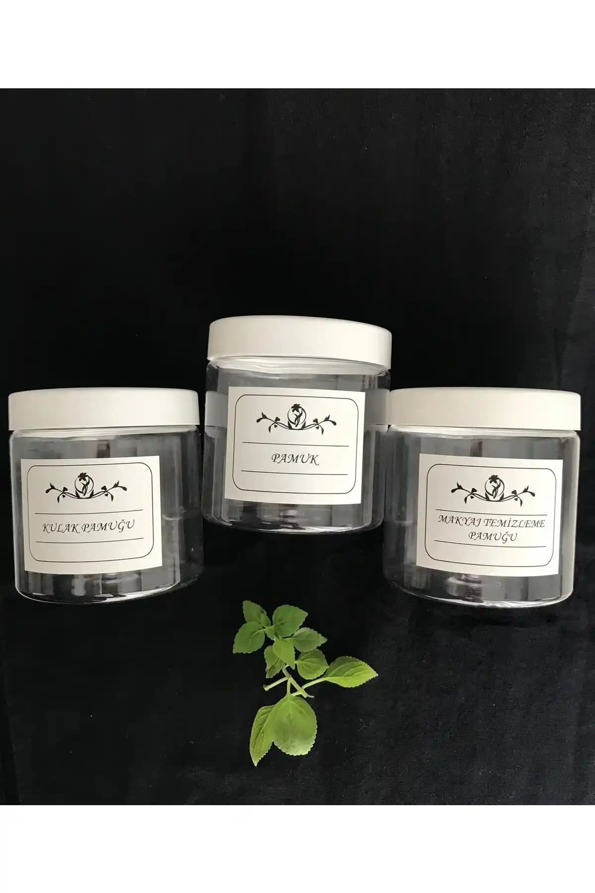 Dem Home Şeffaf Cam Görünümlü Plastik 3'lü Mika Kavanoz Seti Ev Düzeni ve Dekorasyon İçin