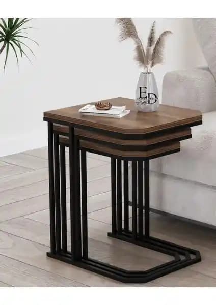 ED Efelez Design Lyon 3'lü C Zigon Sehpa Seti Modern ve Fonksiyonel Tasarım Özellikleri