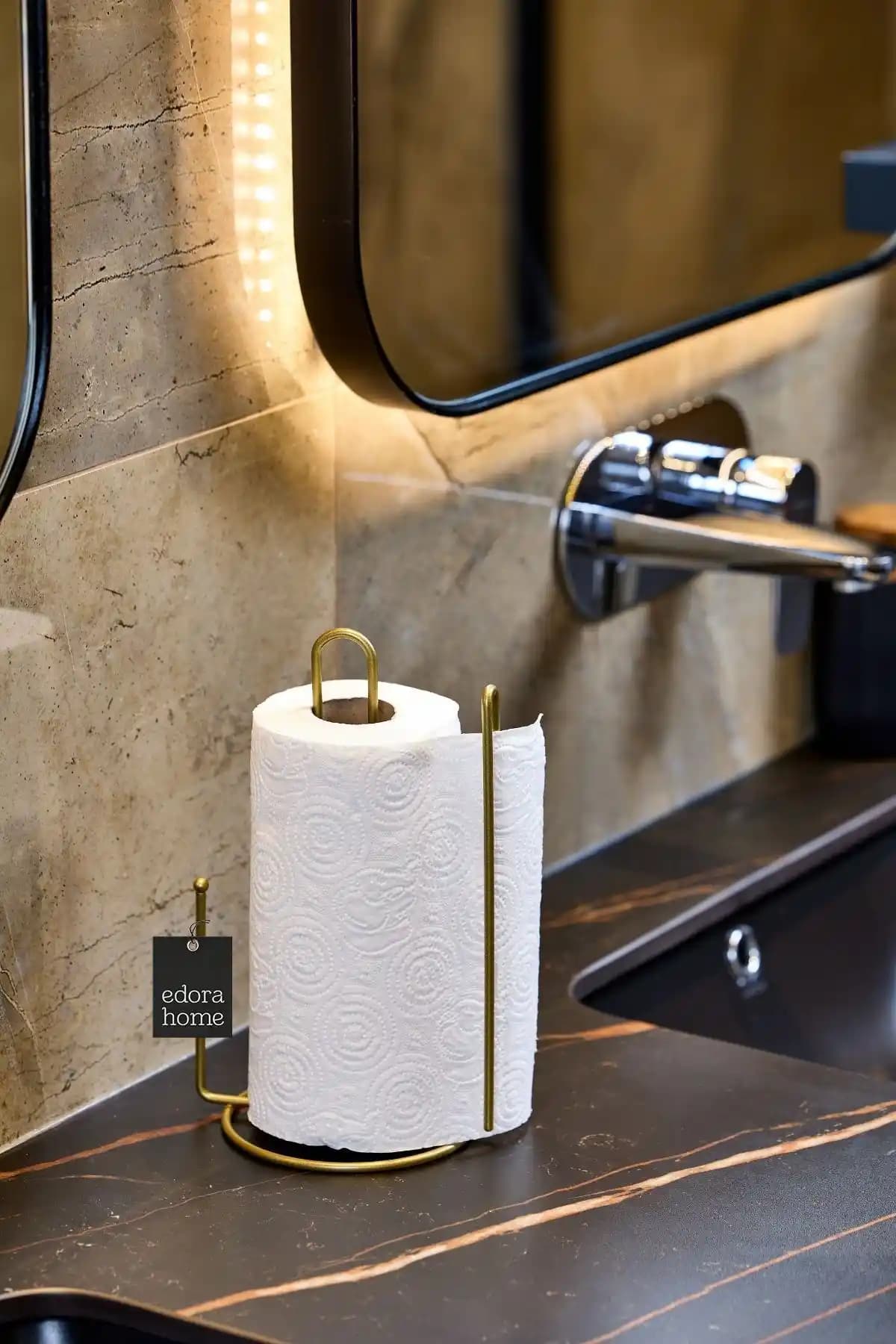 Edora Home Gold Ayraçlı Kağıt Rulo Havluluk Modern ve Dayanıklı Tasarım Özellikleri