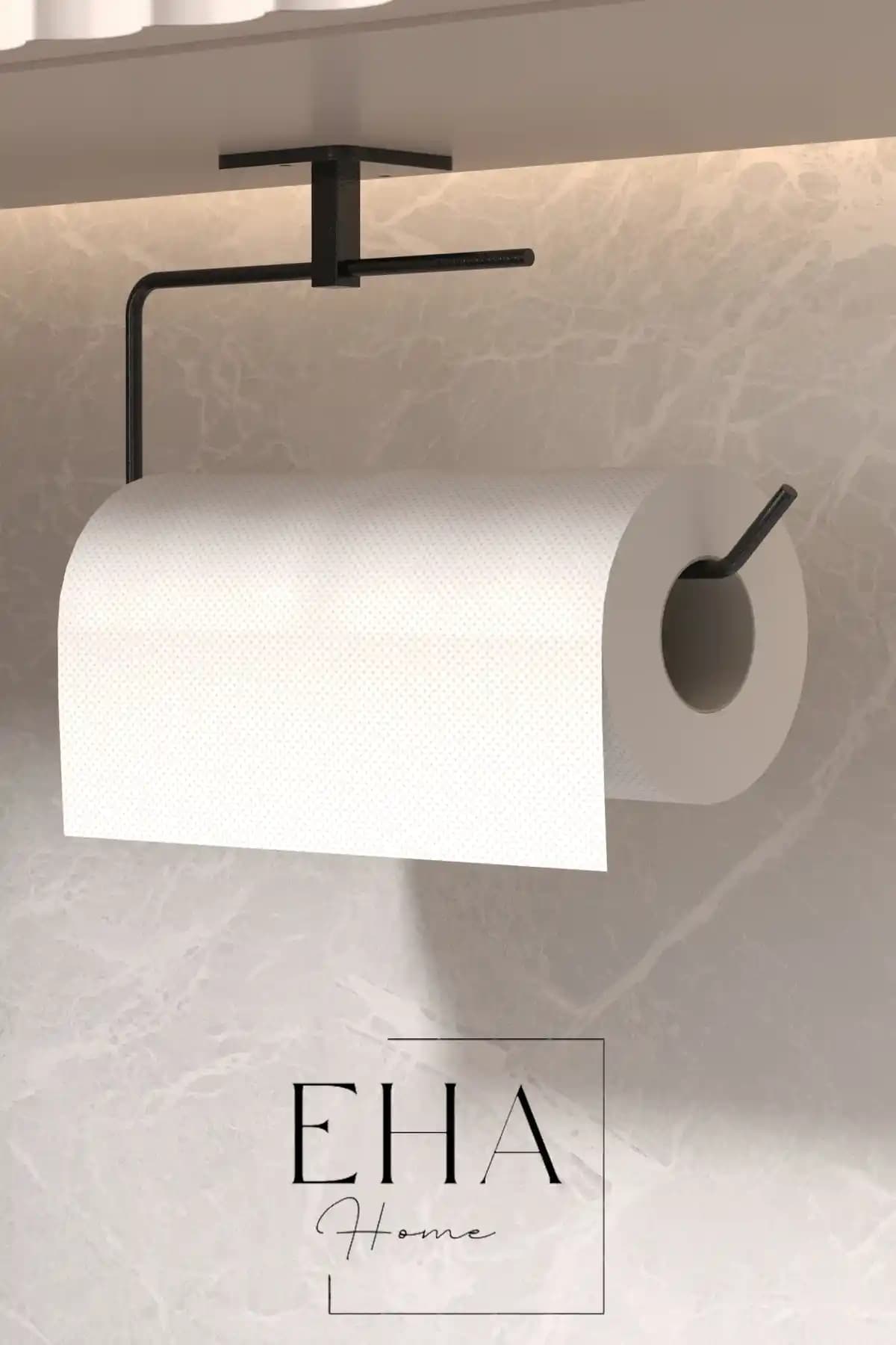 EHA HOME Siyah Yapışkanlı Kağıt Havluluk Modern ve Dayanıklı Tasarım