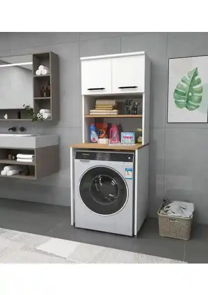 Enda Home Çamaşır Makinesi Dolabı: Modern ve Dayanıklı Banyo Depolama Çözümü