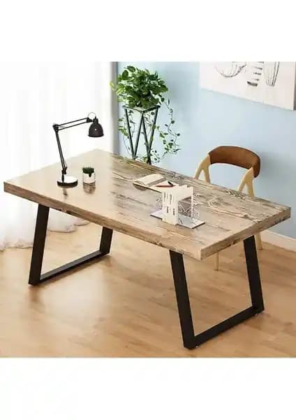 Enjoy Life Ahşap Masif Ağaç Doğal Çalışma Masası: Dayanıklı ve Estetik Ofis ve Ev Mobilyası