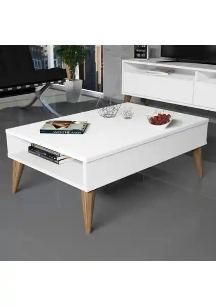 Evdo Best Beyaz Orta Sehpa Modern Tasarım ve Dayanıklı Malzeme ile Şıklık Sunar