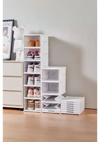 Evle 6 Katlı Katlanabilir Ayakkabılık Modern ve Pratik Depolama Çözümü